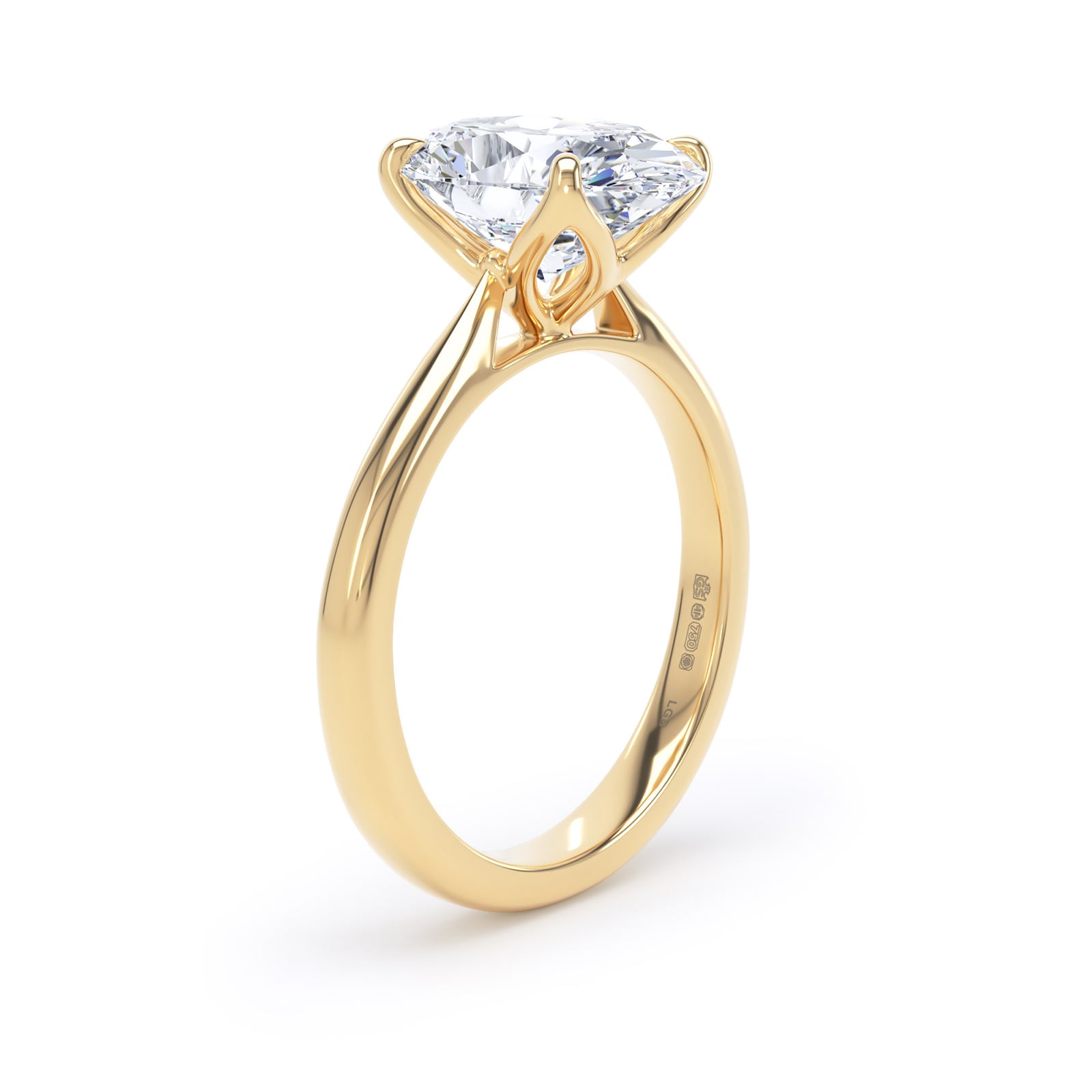 Goldsmiths 18ct Yellow Gold 3.00cttw Oval Cut Lab Grown Diamond Solitaire Engagement Ring Goldsmiths 18ct Yellow Gold 3.00cttw Oval Cut Lab Grown Diamond Solitaire Engagement Ring