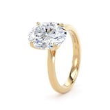 Goldsmiths 18ct Yellow Gold 3.00cttw Oval Cut Lab Grown Diamond Solitaire Engagement Ring