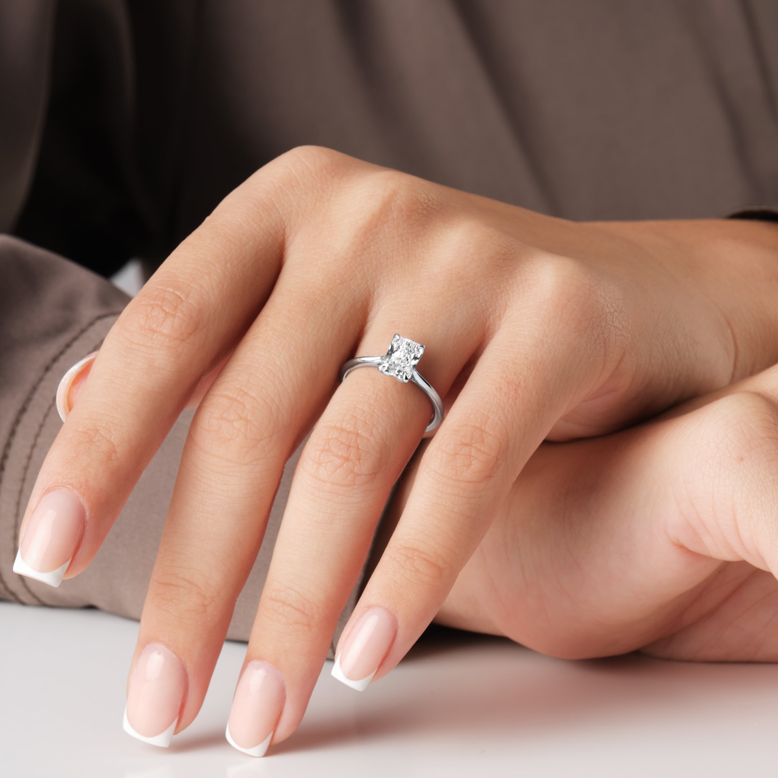 Goldsmiths Platinum 1.50cttw Radiant Cut Lab Grown Diamond Solitaire Engagement Ring