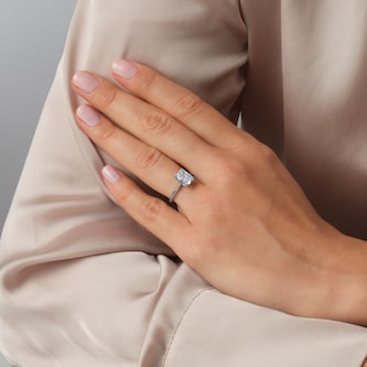 Goldsmiths Platinum 2.00cttw Radiant Cut Lab Grown Diamond Solitaire Engagement Ring