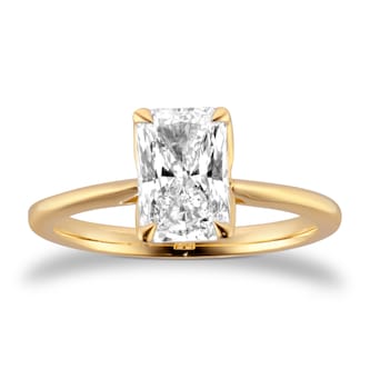 Goldsmiths 18ct Yellow Gold 1.50cttw Radiant Cut Lab Grown Diamond Solitaire Engagement Ring