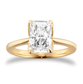 Goldsmiths 18ct Yellow Gold 2.00cttw Radiant Cut Lab Grown Diamond Solitaire Engagement Ring