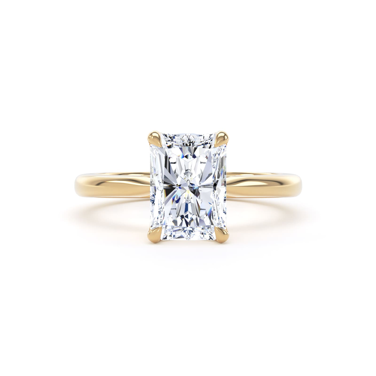 Goldsmiths 18ct Yellow Gold 2.00cttw Radiant Cut Lab Grown Diamond Solitaire Engagement Ring Goldsmiths 18ct Yellow Gold 2.00cttw Radiant Cut Lab Grown Diamond Solitaire Engagement Ring