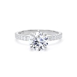 Goldsmiths Platinum 1.70cttw Round Lab Grown Diamond Set Shoulder Solitaire Engagement Ring