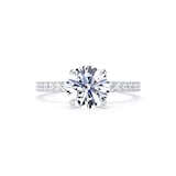 Goldsmiths Platinum 1.70cttw Round Lab Grown Diamond Set Shoulder Solitaire Engagement Ring