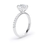 Goldsmiths Platinum 1.70cttw Round Lab Grown Diamond Set Shoulder Solitaire Engagement Ring