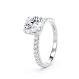 Goldsmiths Platinum 1.70cttw Round Lab Grown Diamond Set Shoulder Solitaire Engagement Ring