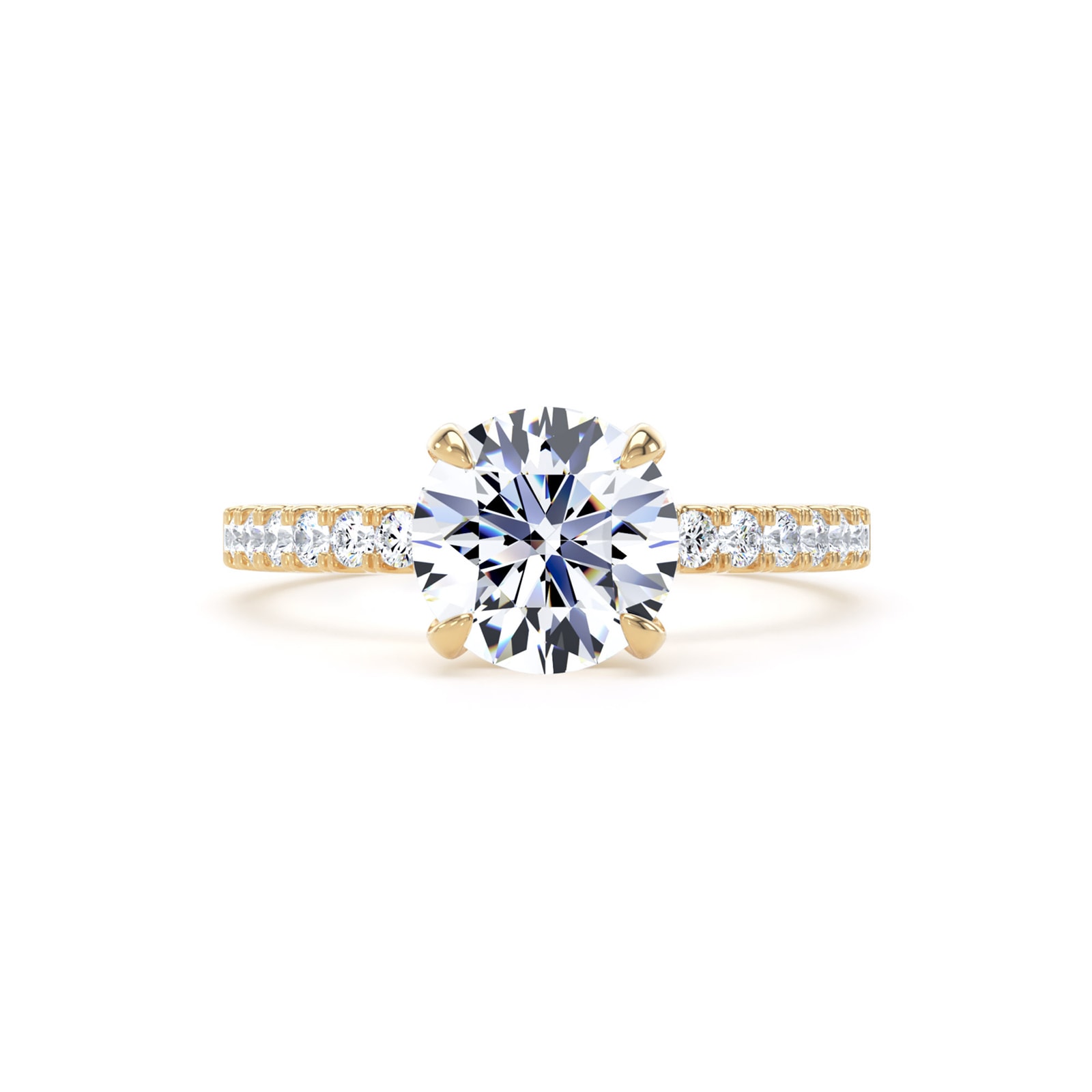 Goldsmiths 18ct Yellow Gold Round 1.70cttw Lab Grown Diamond Set Shoulder Solitaire Engagement Ring Goldsmiths 18ct Yellow Gold Round 1.70cttw Lab Grown Diamond Set Shoulder Solitaire Engagement Ring