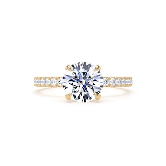 Goldsmiths 18ct Yellow Gold Round 1.70cttw Lab Grown Diamond Set Shoulder Solitaire Engagement Ring