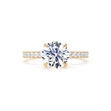 Goldsmiths 18ct Yellow Gold Round 1.70cttw Lab Grown Diamond Set Shoulder Solitaire Engagement Ring