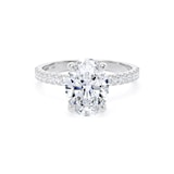 Goldsmiths Platinum 2.20cttw Oval Lab Grown Diamond Set Shoulder Solitaire Engagement Ring