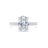 Goldsmiths Platinum 2.20cttw Oval Lab Grown Diamond Set Shoulder Solitaire Engagement Ring