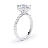 Goldsmiths Platinum 2.20cttw Oval Lab Grown Diamond Set Shoulder Solitaire Engagement Ring
