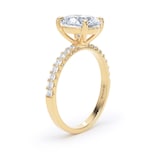 Goldsmiths 18ct Yellow Gold 2.20cttw Oval Lab Grown Diamond Set Shoulder Solitaire Engagement Ring