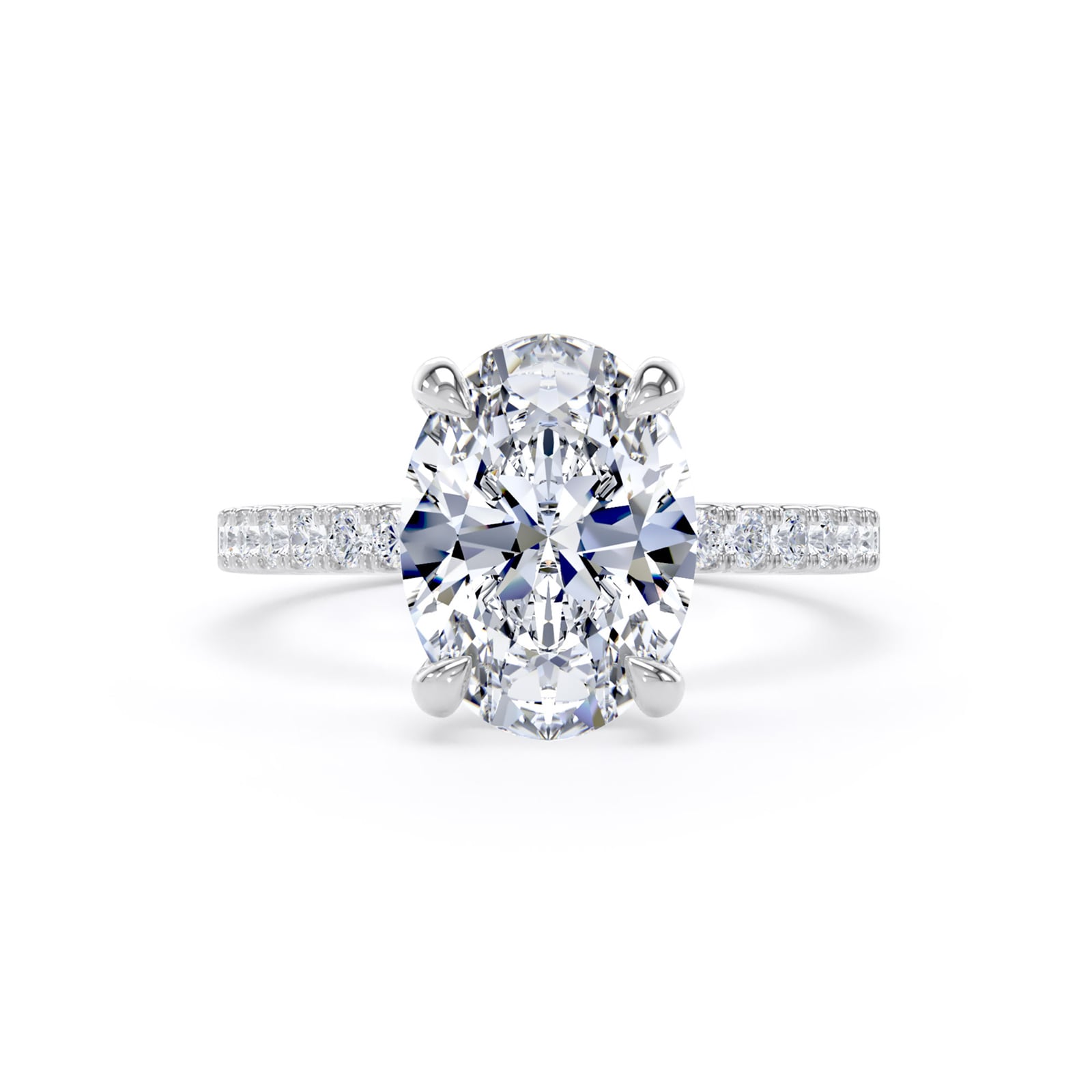 Goldsmiths Platinum 2.70cttw Oval Lab Grown Diamond Set Shoulder Solitaire Engagement Ring Goldsmiths Platinum 2.70cttw Oval Lab Grown Diamond Set Shoulder Solitaire Engagement Ring