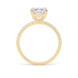 Goldsmiths 18ct Yellow Gold 2.70cttw Oval Lab Grown Diamond Set Shoulder Solitaire Engagement Ring - Ring Size P