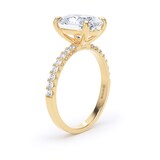 Goldsmiths 18ct Yellow Gold 2.70cttw Oval Lab Grown Diamond Set Shoulder Solitaire Engagement Ring - Ring Size P