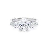 Goldsmiths Platinum 2.00cttw Oval and Pear Cut Lab Grown Diamond  3 Stone Engagement Ring