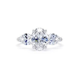 Goldsmiths Platinum 2.00cttw Oval and Pear Cut Lab Grown Diamond 3 Stone Engagement Ring Goldsmiths Platinum 2.00cttw Oval and Pear Cut Lab Grown Diamond 3 Stone Engagement Ring