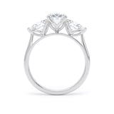 Goldsmiths Platinum 2.00cttw Oval and Pear Cut Lab Grown Diamond  3 Stone Engagement Ring