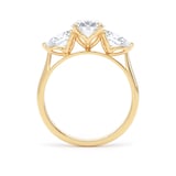 Goldsmiths 18ct Yellow Gold 2.00cttw Oval and Pear Cut Lab Grown Diamond  3 Stone Engagement Ring - Ring Size M