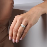 Goldsmiths 18ct Yellow Gold 2.00cttw Oval and Pear Cut Lab Grown Diamond  3 Stone Engagement Ring - Ring Size M