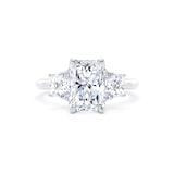 Goldsmiths Platinum 2.70cttw Radiant and Trapezoid Cut Lab Grown Diamond 3 Stone Engagement Ring