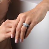 Goldsmiths Platinum 2.70cttw Radiant and Trapezoid Cut Lab Grown Diamond 3 Stone Engagement Ring