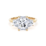 Goldsmiths 18ct Yellow Gold 2.70cttw Radiant and Trapezoid Cut Lab Grown Diamond 3 Stone Engagement Ring