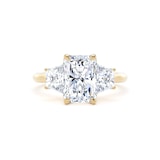 Goldsmiths 18ct Yellow Gold 2.70cttw Radiant and Trapezoid Cut Lab Grown Diamond 3 Stone Engagement Ring