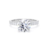 Best Luxury 
Platinum 2.20cttw Round Lab Grown Diamond Set Shoulder Solitaire Engagement Ring
