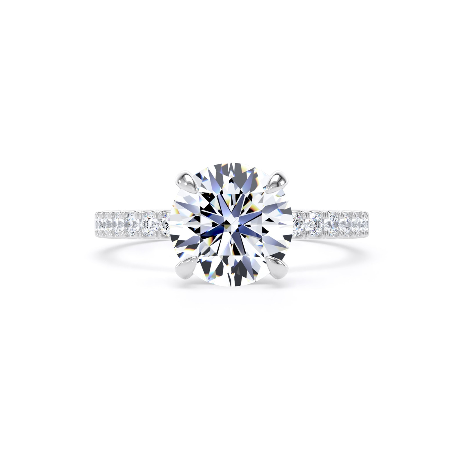 Goldsmiths Platinum 2.20cttw Round Lab Grown Diamond Set Shoulder Solitaire Engagement Ring Goldsmiths Platinum 2.20cttw Round Lab Grown Diamond Set Shoulder Solitaire Engagement Ring