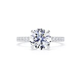 Best Luxury 
Platinum 2.20cttw Round Lab Grown Diamond Set Shoulder Solitaire Engagement Ring