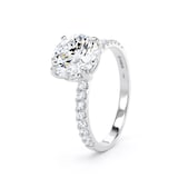 Best Luxury 
Platinum 2.20cttw Round Lab Grown Diamond Set Shoulder Solitaire Engagement Ring