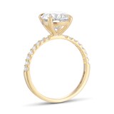 Goldsmiths 18ct Yellow Gold 2.20cttw Round Lab Grown Diamond Set Shoulder Solitaire Engagement Ring