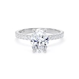 Goldsmiths Platinum 1.70cttw Oval Lab Grown Diamond Set Shoulder Solitaire Engagement Ring - Ring Size Q