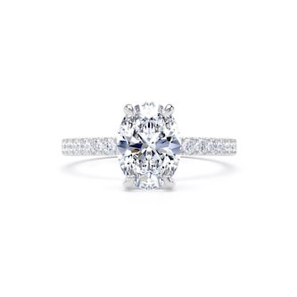 Goldsmiths Platinum 1.70cttw Oval Lab Grown Diamond Set Shoulder Solitaire Engagement Ring Goldsmiths Platinum 1.70cttw Oval Lab Grown Diamond Set Shoulder Solitaire Engagement Ring