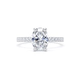 Goldsmiths Platinum 1.70cttw Oval Lab Grown Diamond Set Shoulder Solitaire Engagement Ring - Ring Size Q