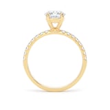 Goldsmiths 18ct Yellow Gold 1.70cttw Oval Lab Grown Diamond Set Shoulder Solitaire Engagement Ring