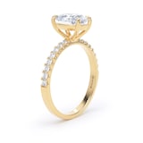 Goldsmiths 18ct Yellow Gold 1.70cttw Oval Lab Grown Diamond Set Shoulder Solitaire Engagement Ring