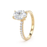 Goldsmiths 18ct Yellow Gold 1.70cttw Oval Lab Grown Diamond Set Shoulder Solitaire Engagement Ring