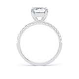 Goldsmiths Platinum 2.70cttw Emerald Cut Lab Grown Diamond Set Shoulder Solitaire Engagement Ring - Ring Size O