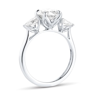 Goldsmiths Platinum 2.66cttw Oval and Pear Cut Lab Grown Diamond 3 Stone Engagement Ring Goldsmiths Platinum 2.66cttw Oval and Pear Cut Lab Grown Diamond 3 Stone Engagement Ring