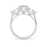 Goldsmiths Platinum 2.66cttw Oval and Pear Cut Lab Grown Diamond 3 Stone Engagement Ring