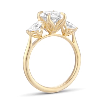 Goldsmiths 18ct Yellow Gold 2.66cttw Oval and Pear Cut Lab Grown Diamond 3 Stone Engagement Ring Goldsmiths 18ct Yellow Gold 2.66cttw Oval and Pear Cut Lab Grown Diamond 3 Stone Engagement Ring