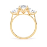 Goldsmiths 18ct Yellow Gold 2.66cttw Oval and Pear Cut Lab Grown Diamond 3 Stone Engagement Ring