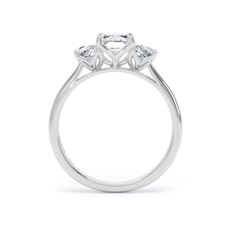 Goldsmiths Platinum 2.16cttw Radiant and Trapezoid Cut Lab Grown Diamond 3 Stone Engagement Ring