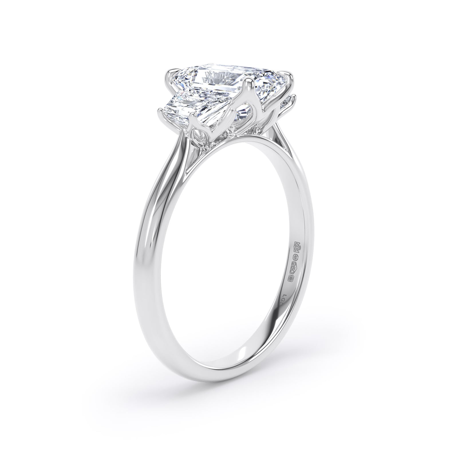 Goldsmiths Platinum 2.20cttw Radiant and Trapezoid Cut Lab Grown Diamond 3 Stone Engagement Ring Goldsmiths Platinum 2.20cttw Radiant and Trapezoid Cut Lab Grown Diamond 3 Stone Engagement Ring