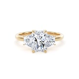 Goldsmiths 18ct Yellow Gold 2.16cttw Radiant and Trapezoid Cut Lab Grown Diamond 3 Stone Engagement Ring