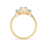 Goldsmiths 18ct Yellow Gold 2.16cttw Radiant and Trapezoid Cut Lab Grown Diamond 3 Stone Engagement Ring